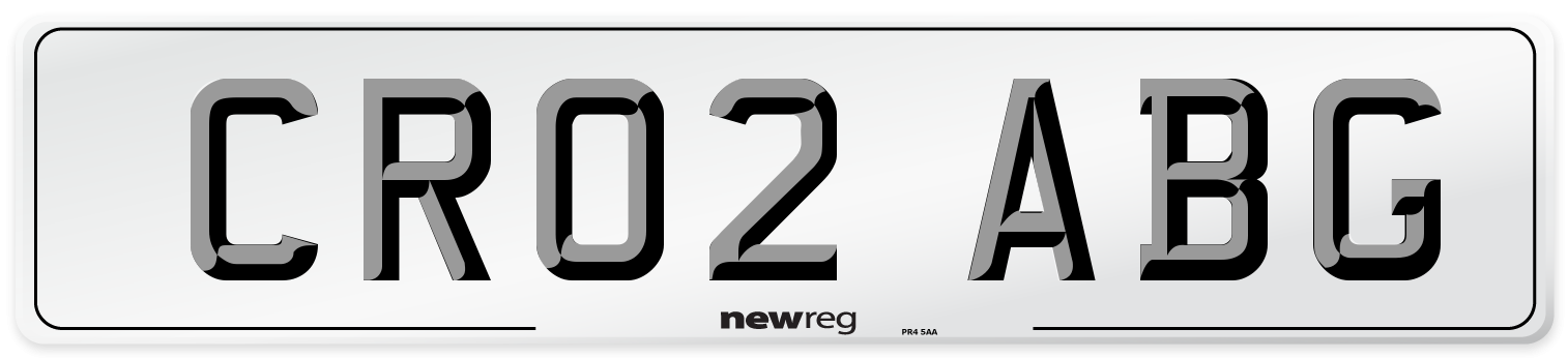 CR02 ABG Number Plate from New Reg